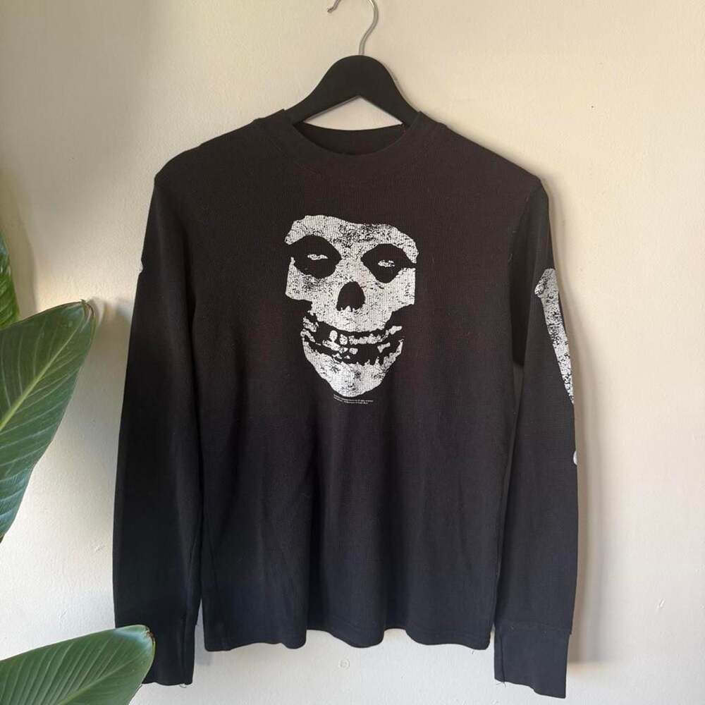 Vintage 2000 Misfits Long Sleeve Waffle Thermal Shirt Medium - Picture 2 of 4